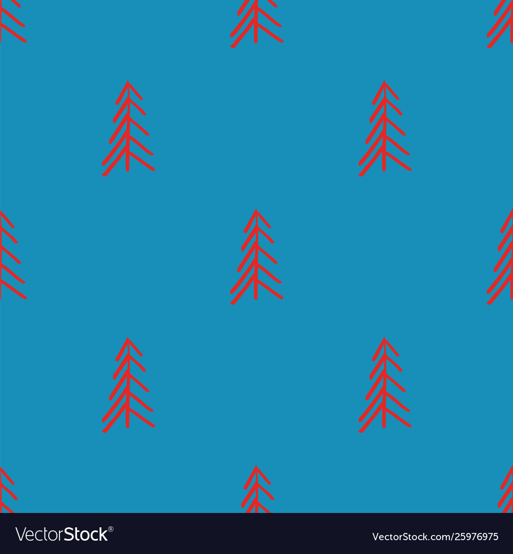 Blue red abstract simple tree seamless repeat Vector Image Blue red abstract simple tree seamless repeat