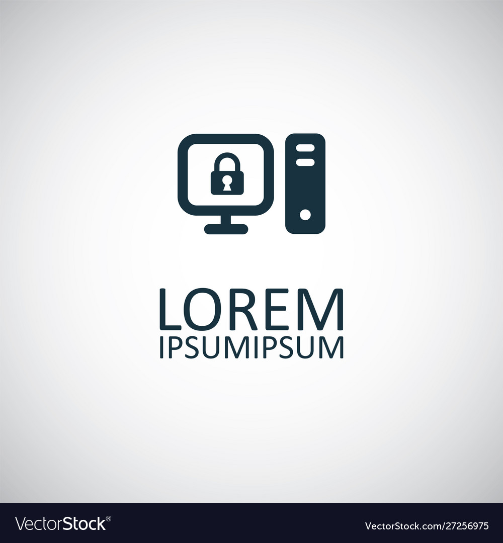 Computer lock icon for web and ui on white