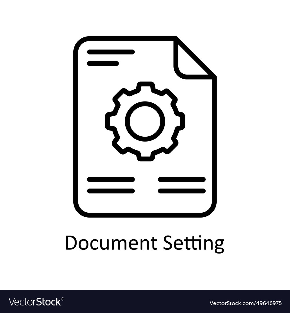 Document setting outline icon design ill