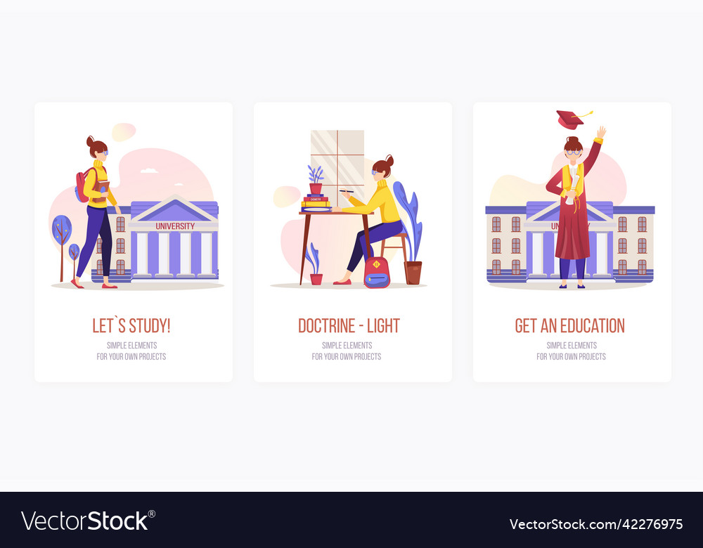 Education concept onboarding screens