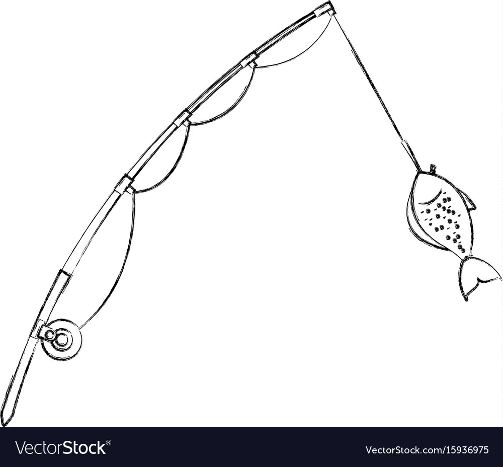 Fishing rod isolated icon Royalty Free Vector Image