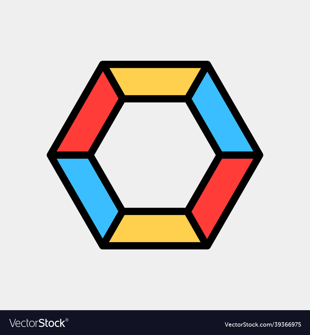 Hexagon icon in filled line style for any projects Vector Image Hexagon icon in filled line style for any projects