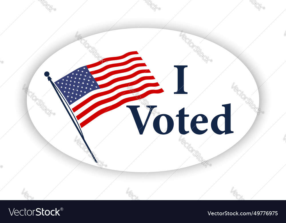 I voted sticker with us american flag voting Vector Image