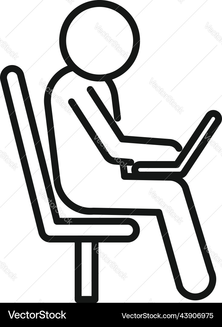Laptop waiting area icon outline Royalty Free Vector Image