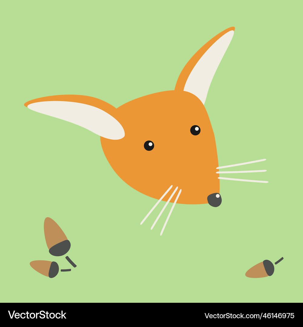 Picture is a minimal red fox with big ears Vector Image