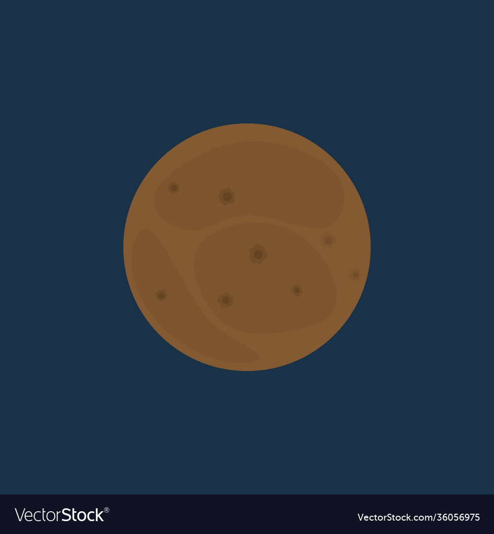 Planet mercury in minimalistic flat style