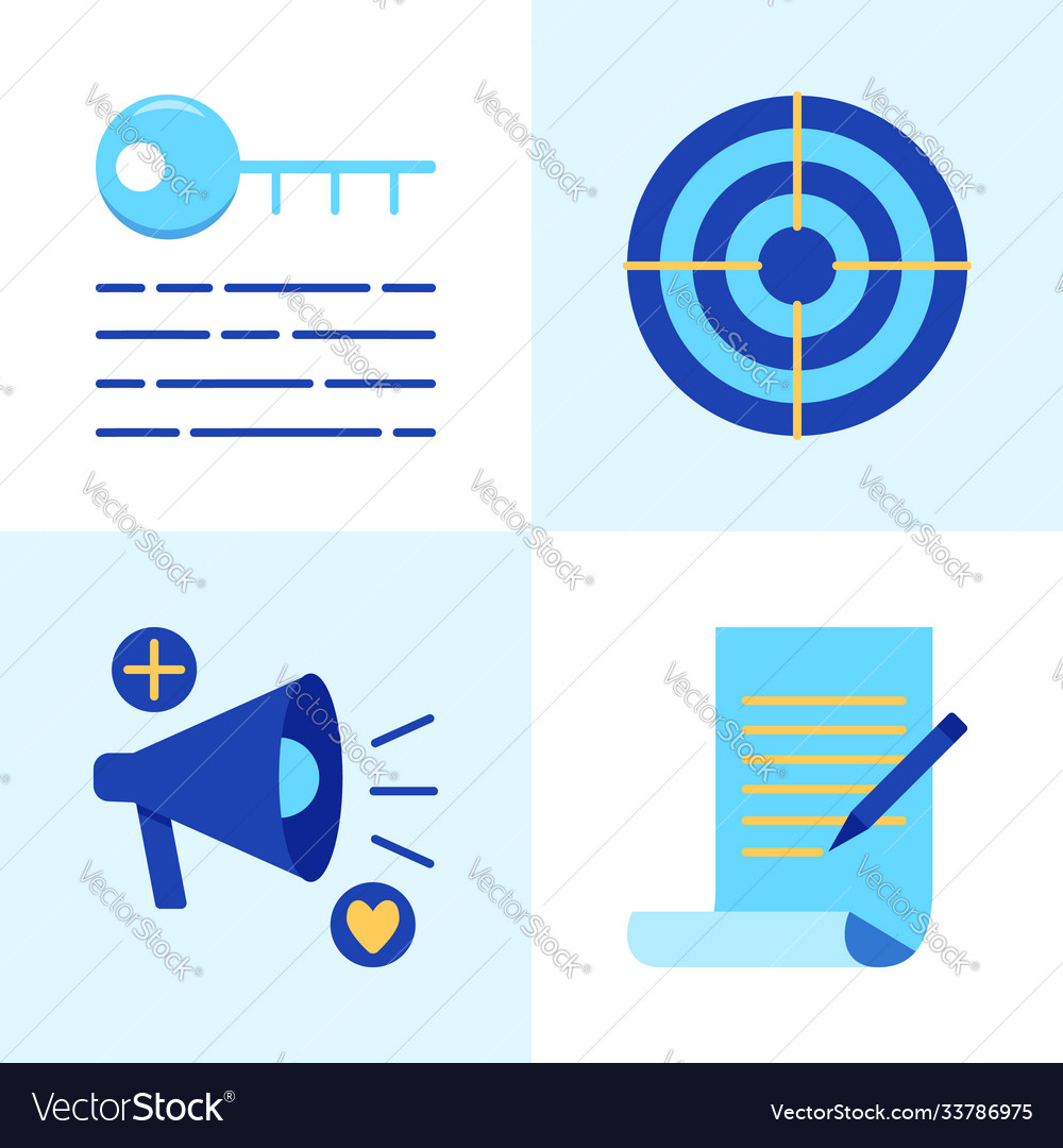 Promotion und Copywriting-Symbol im flachen Stil vector image Promotion und Copywriting-Symbol im flachen Stil