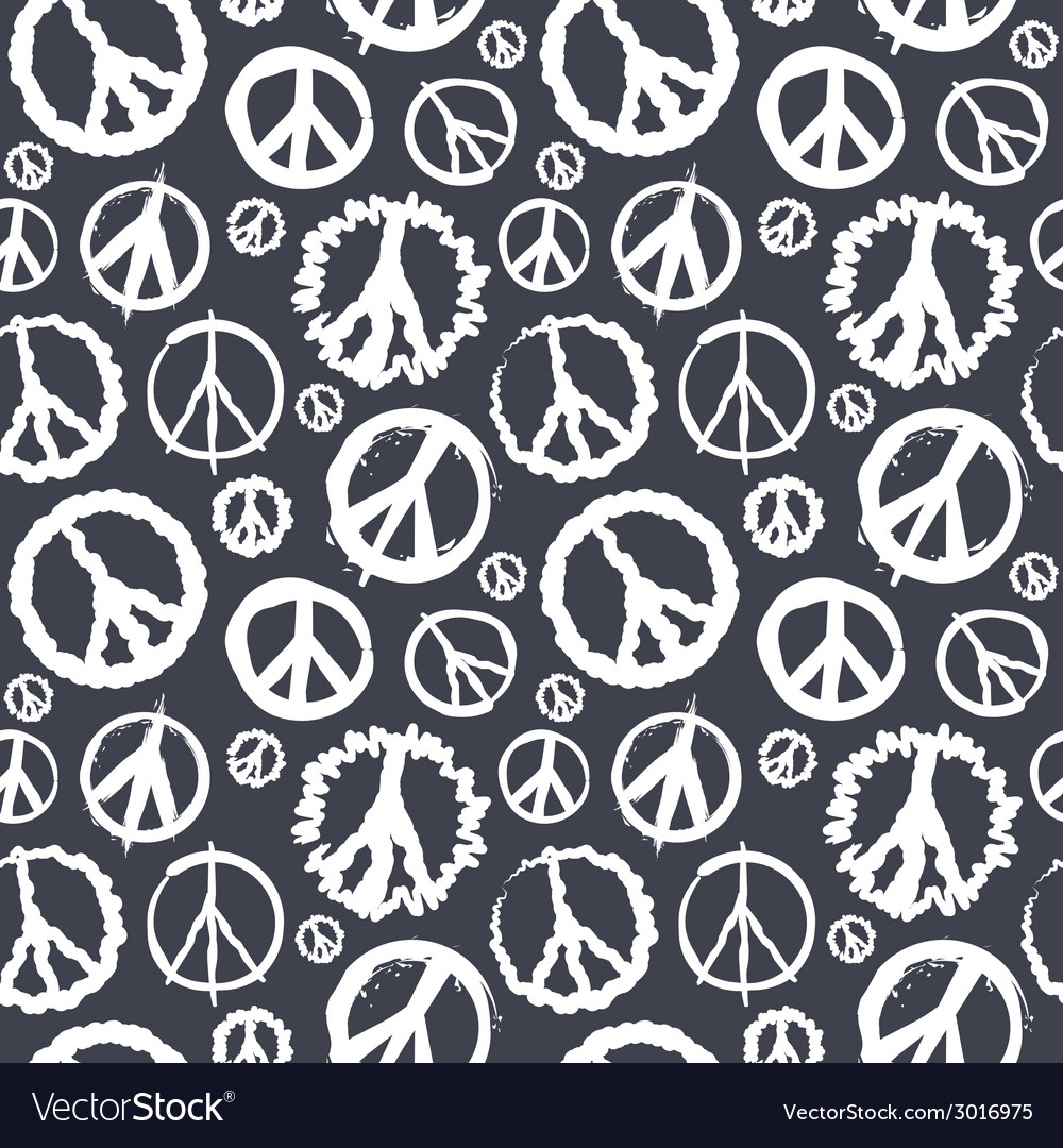 Retro peace symbol seamless Royalty Free Vector Image