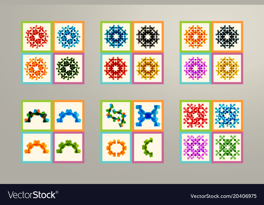 Set color molecule and technology pattern eps