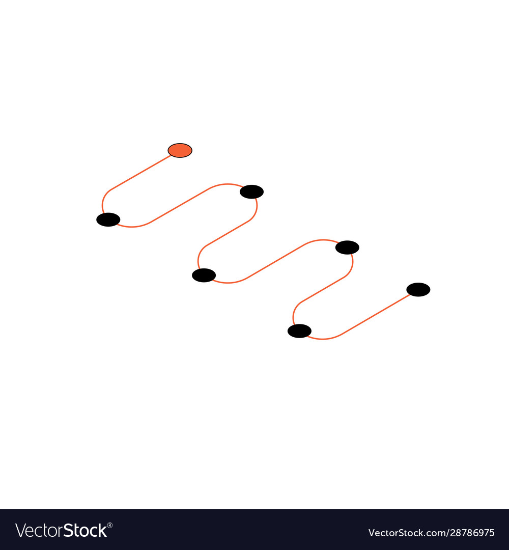 Sinusoid wave with point icon curve line Vector Image Sinusoid wave with point icon curve line
