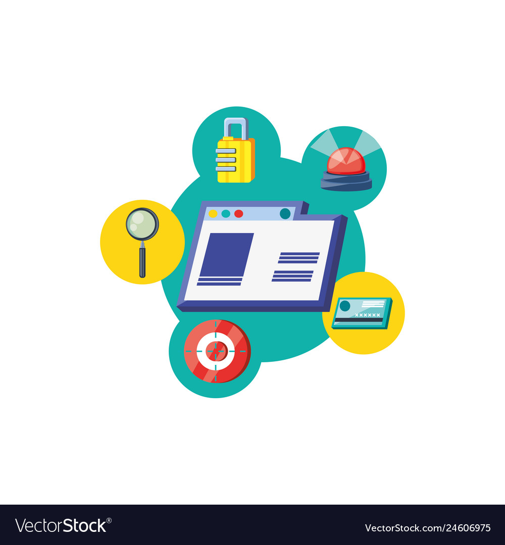 Template webpage with security icons