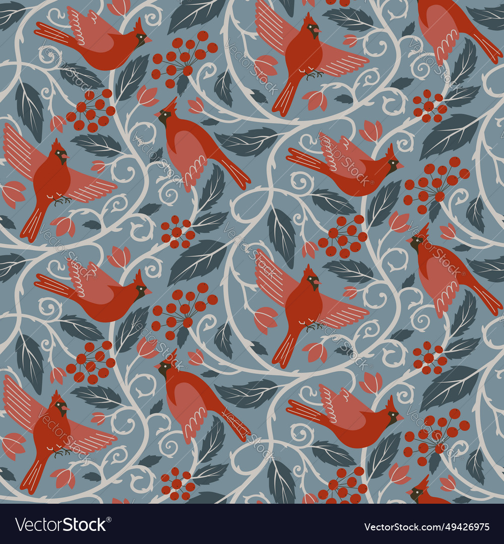 Winter seamless pattern with northern vector image Winter seamless pattern with northern