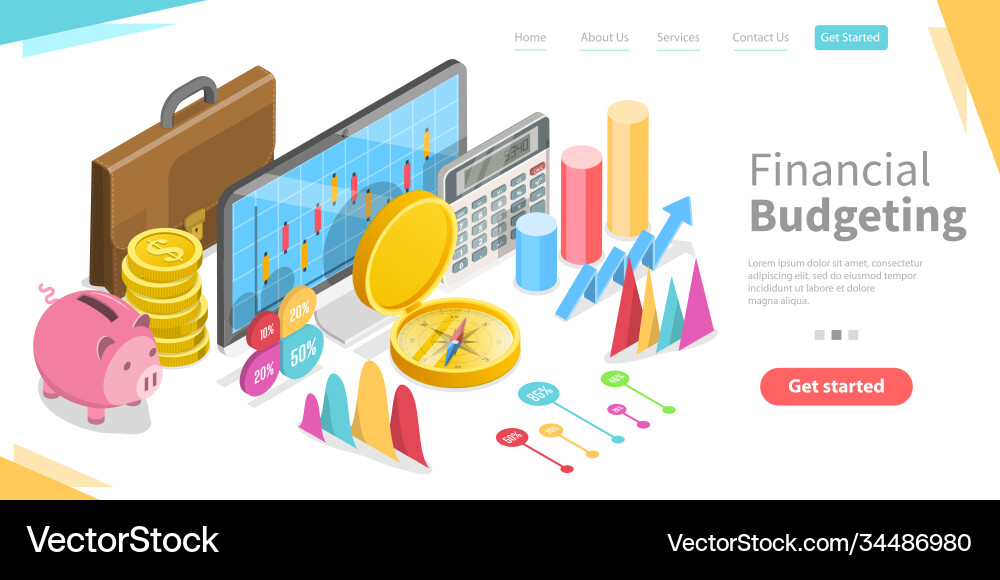 3d isometric flat conceptual Royalty Free Vector Image