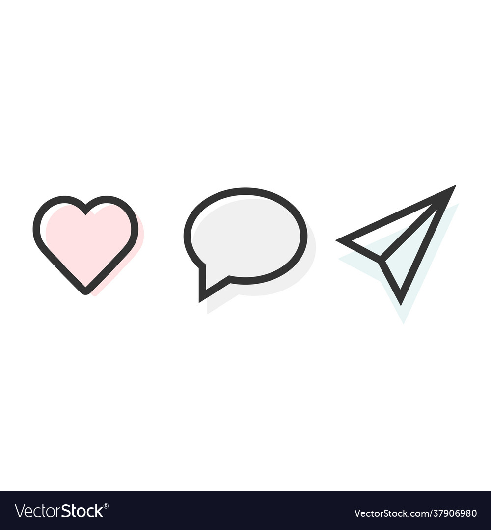 Abstract line icons design like comment and share Vector Image