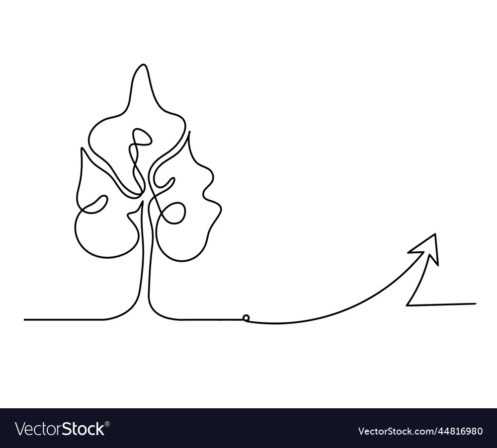 Abstract tree with direction as line drawing