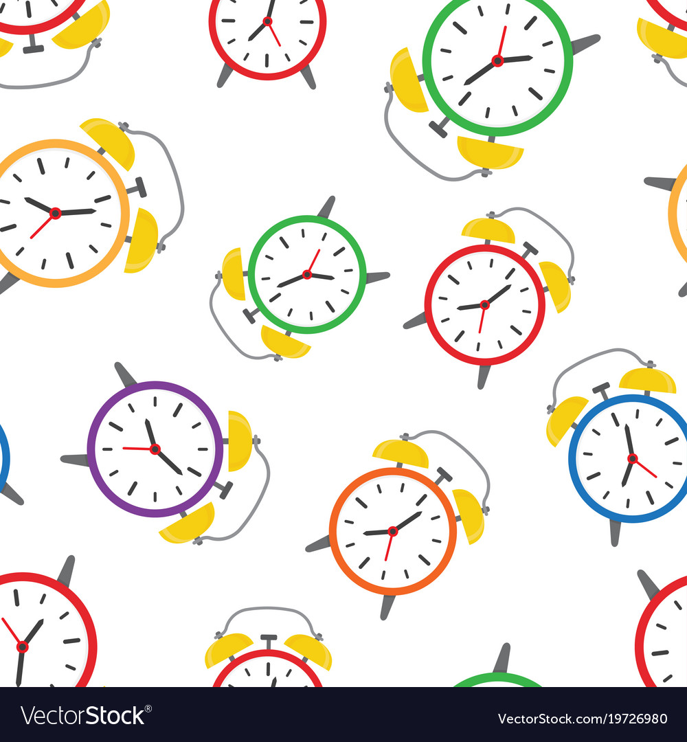 Alarm clock seamless pattern