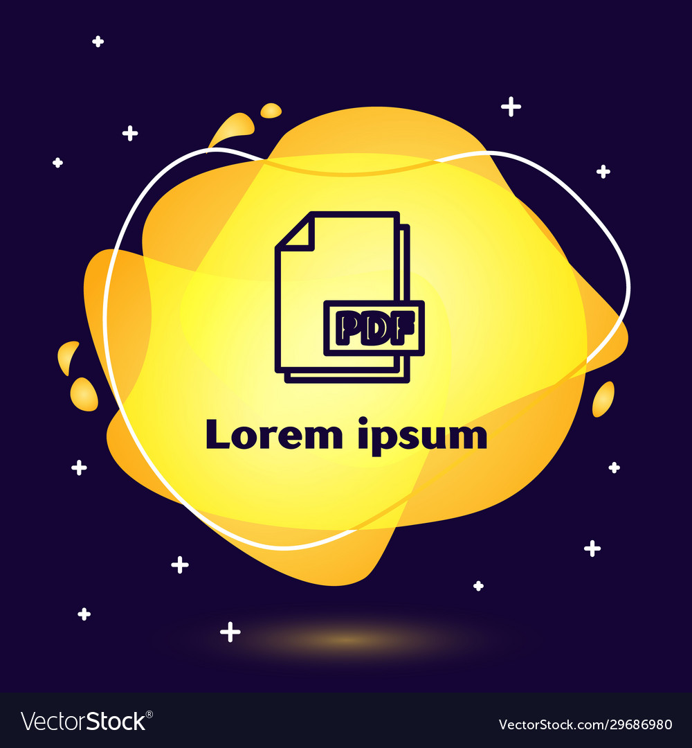 Black line pdf file document download button