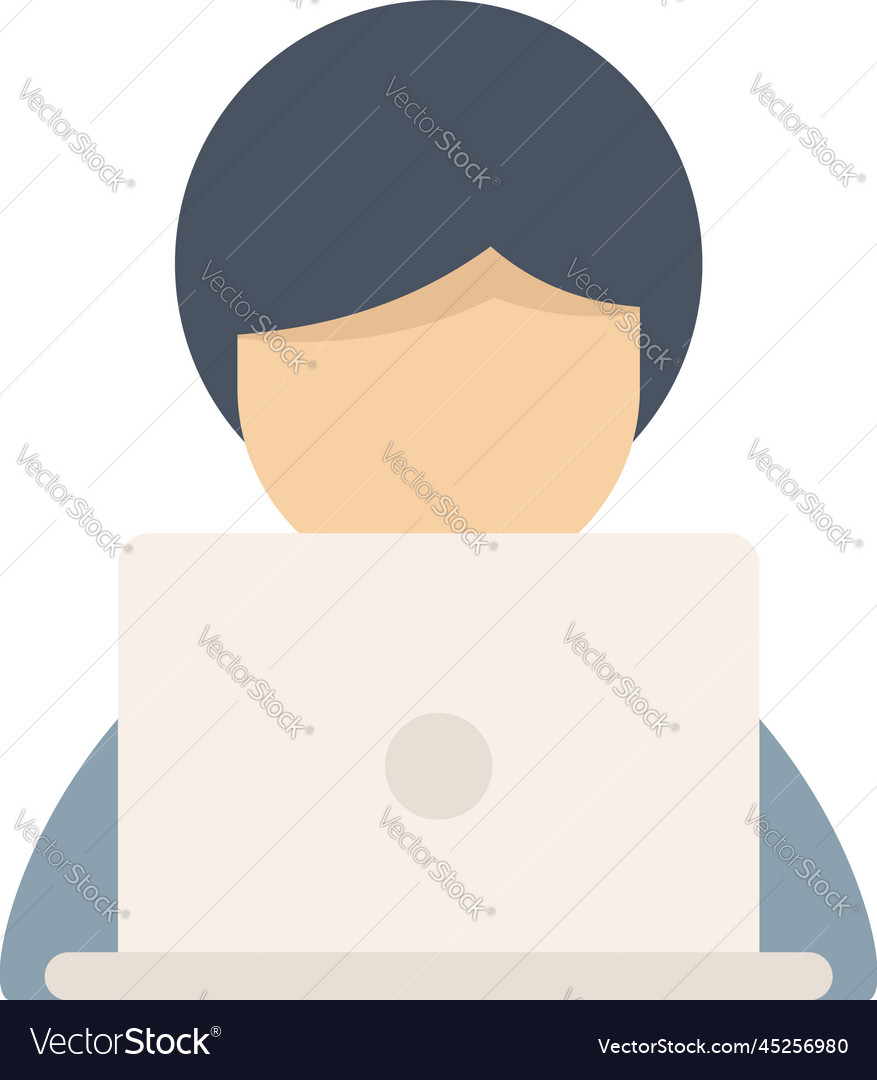 Boy video edit icon flat media man Royalty Free Vector Image