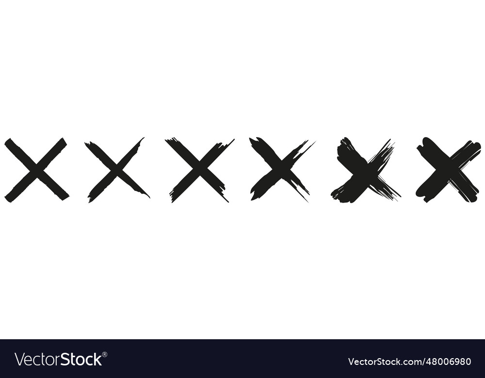 Check mark and x set icon simple web buttons vector image Check mark and x set icon simple web buttons