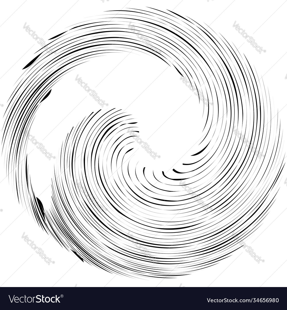 Circular spiral swirl twirl design element