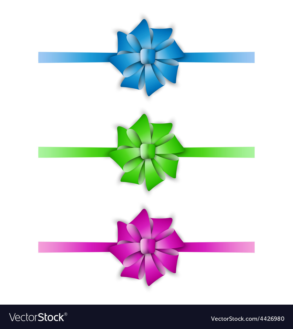 Collection of the three ribbons Royalty Free Vector Image