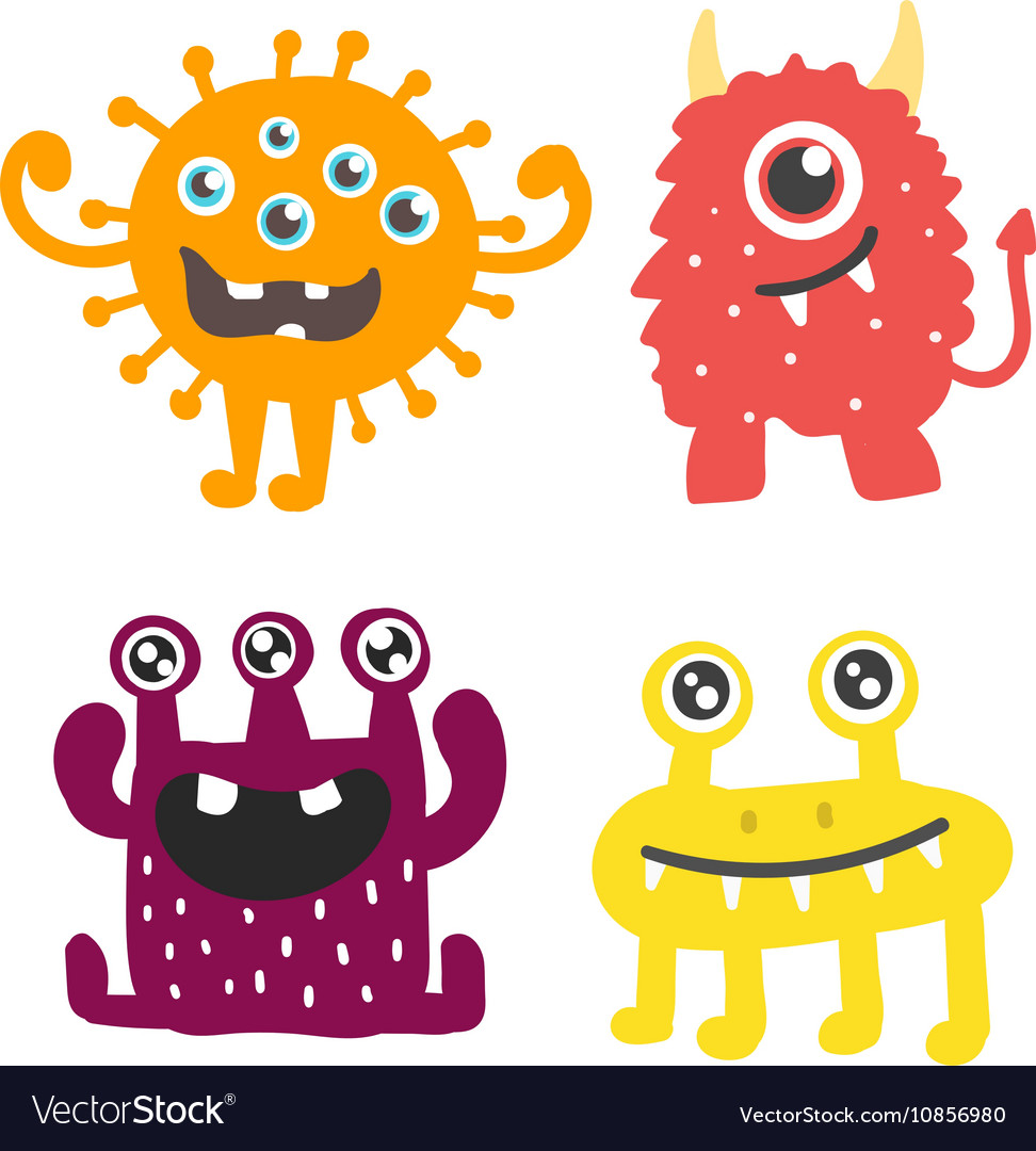 Cute monsters set