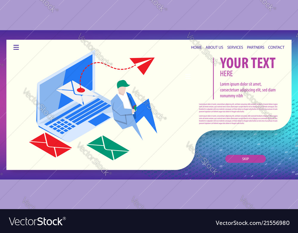 Data connection isometric technology vector image Data connection isometric technology