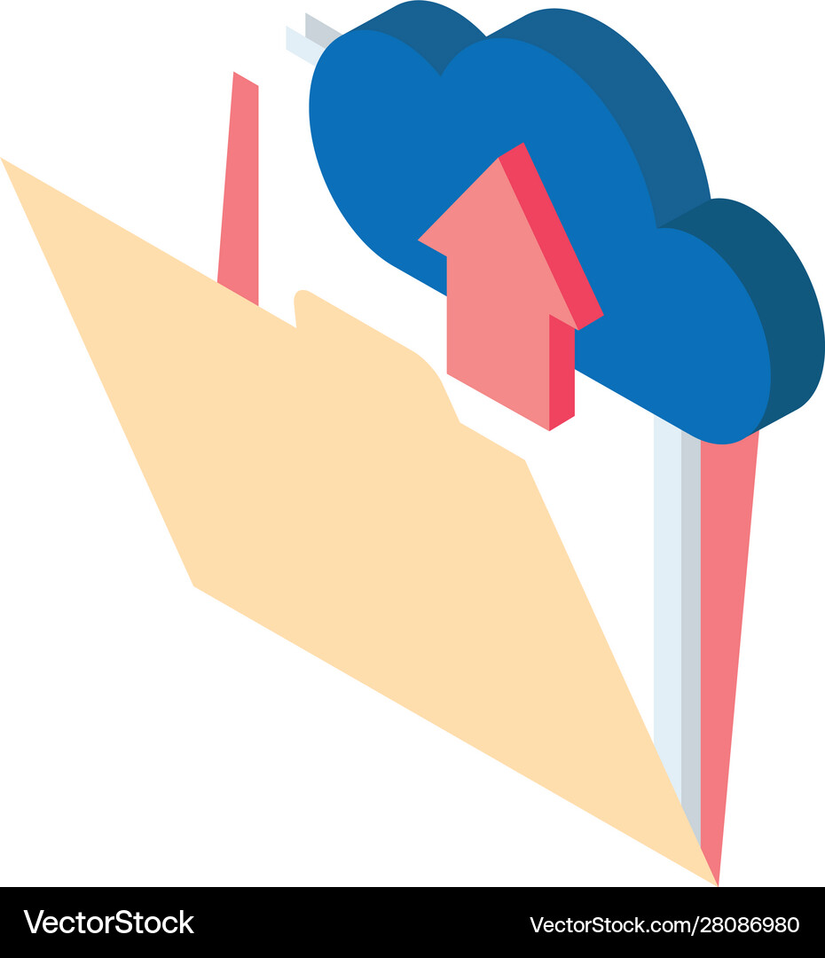 Documents folder and cloud storage icon Royalty Free Vector