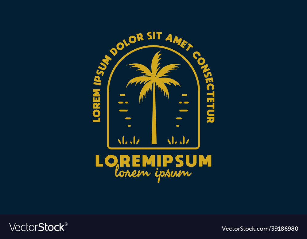 Gold color of coconut tree with lorem ipsum text