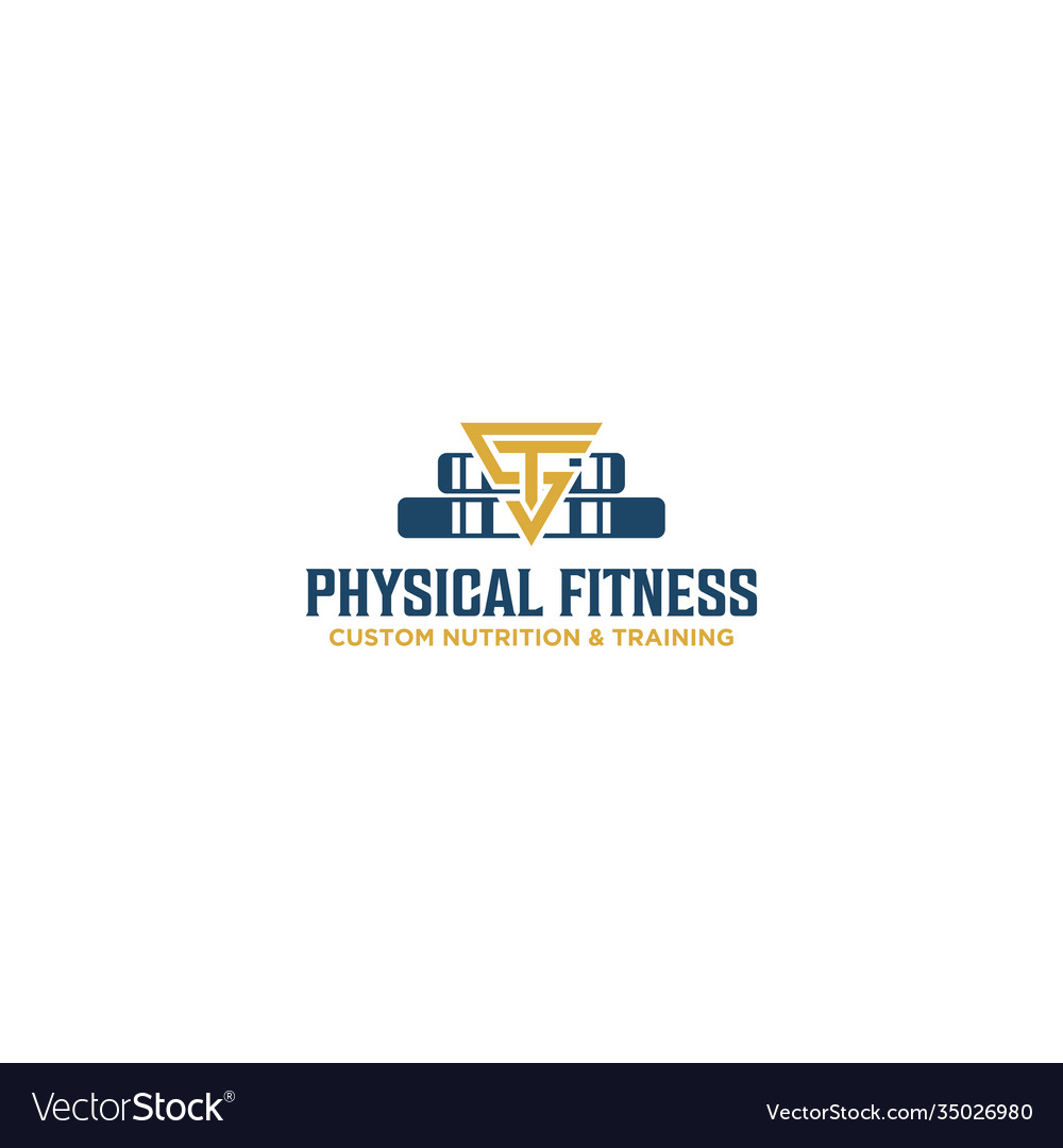 Gym logo with barbel icon simple minimalist