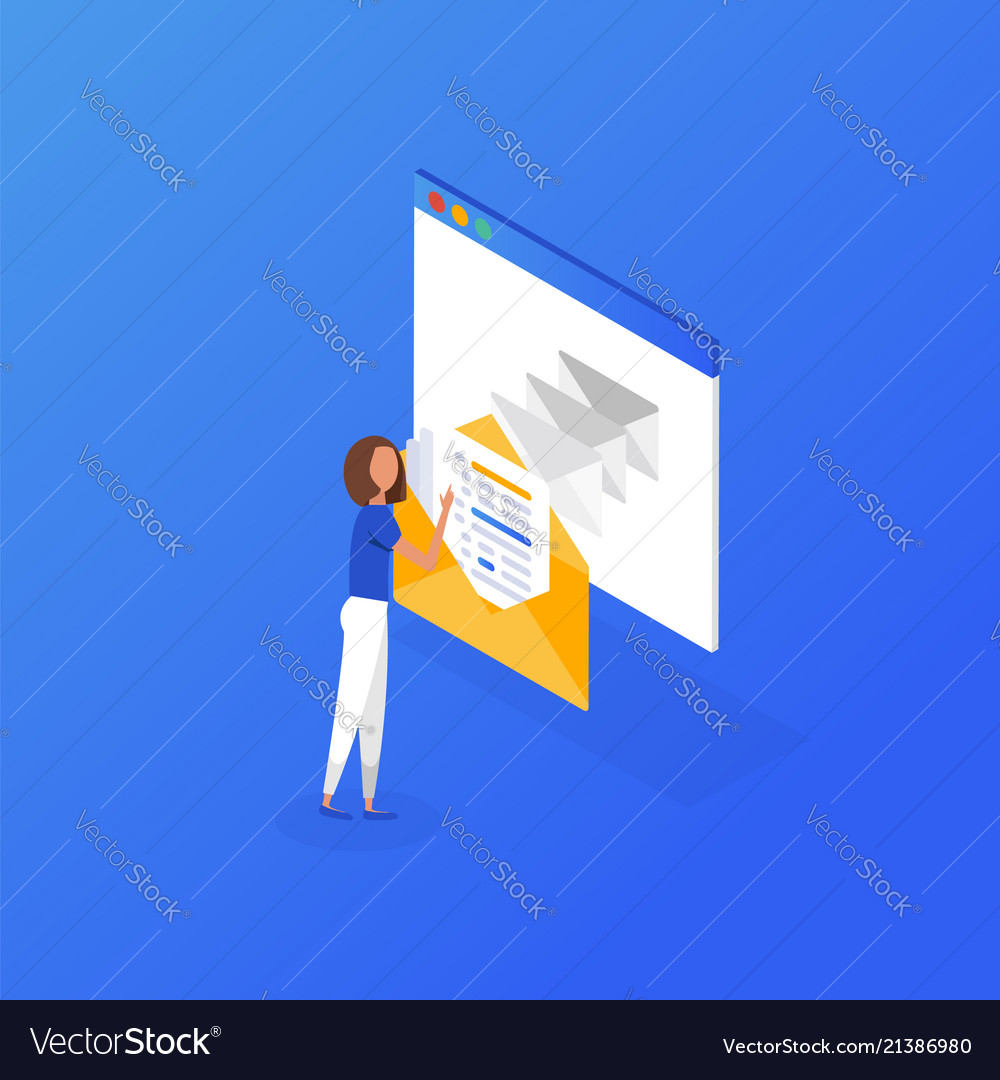 Isometric Email Communication Template