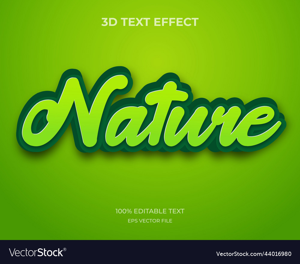 Nature editable 3d text effect style