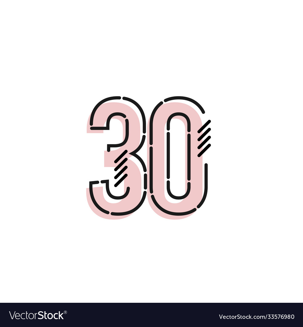 Number 30 template design for anniversary Vector Image