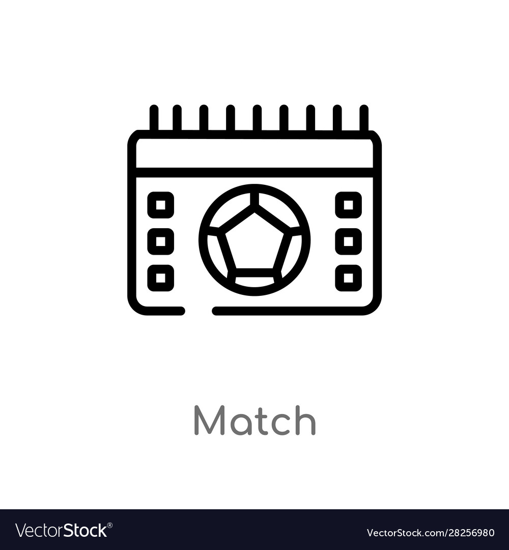 Outline match icon isolated black simple line