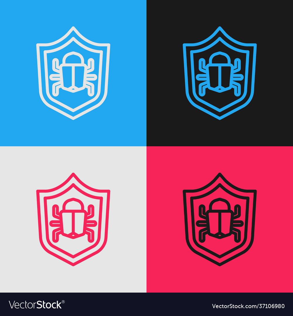 Pop art line system bug concept icon isolated vector image Pop art line system bug concept icon isolated