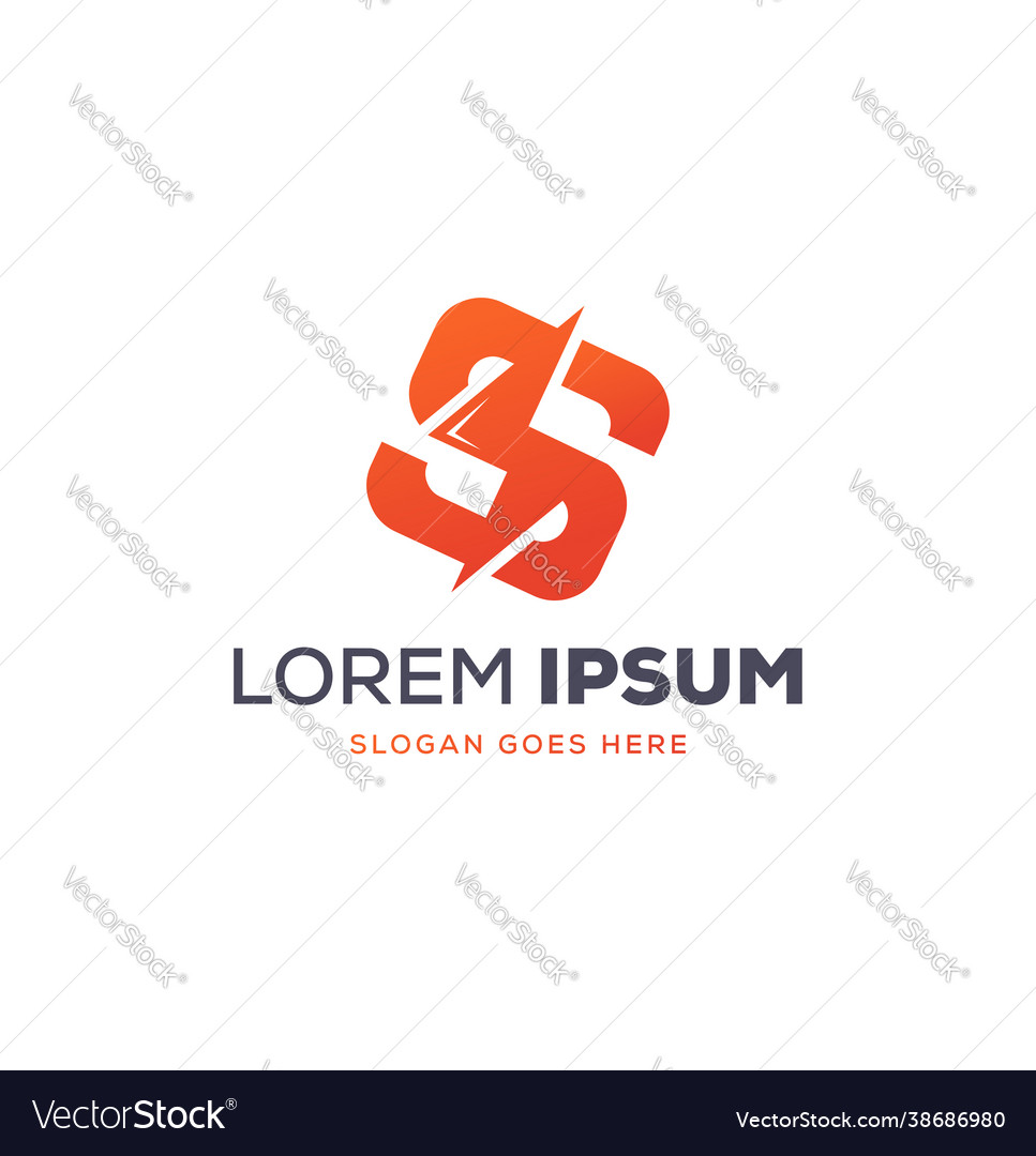 Power s letter bolt modern logo design vector image Power s letter bolt modern logo design