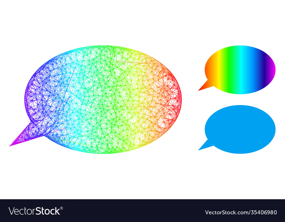 Rainbow network gradient message cloud icon vector image Rainbow network gradient message cloud icon