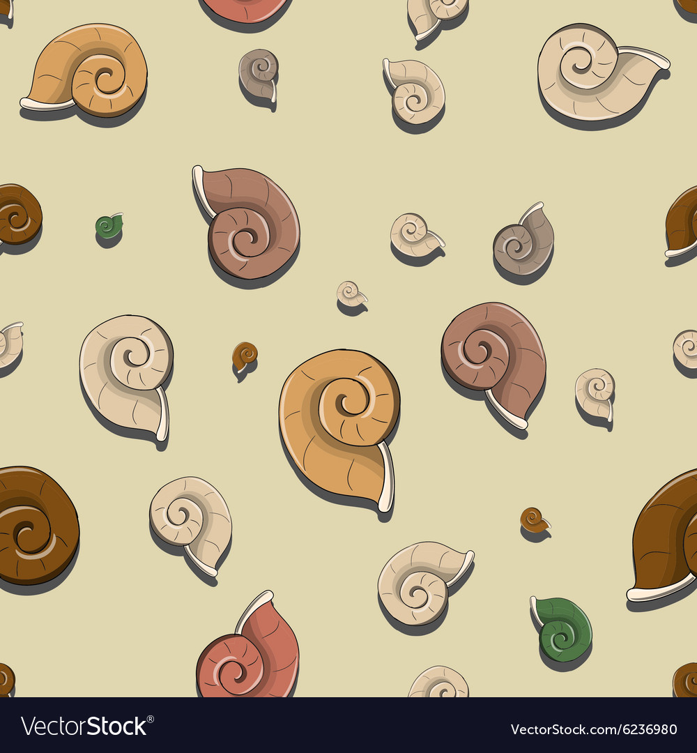 Seamless pattern with sea shells