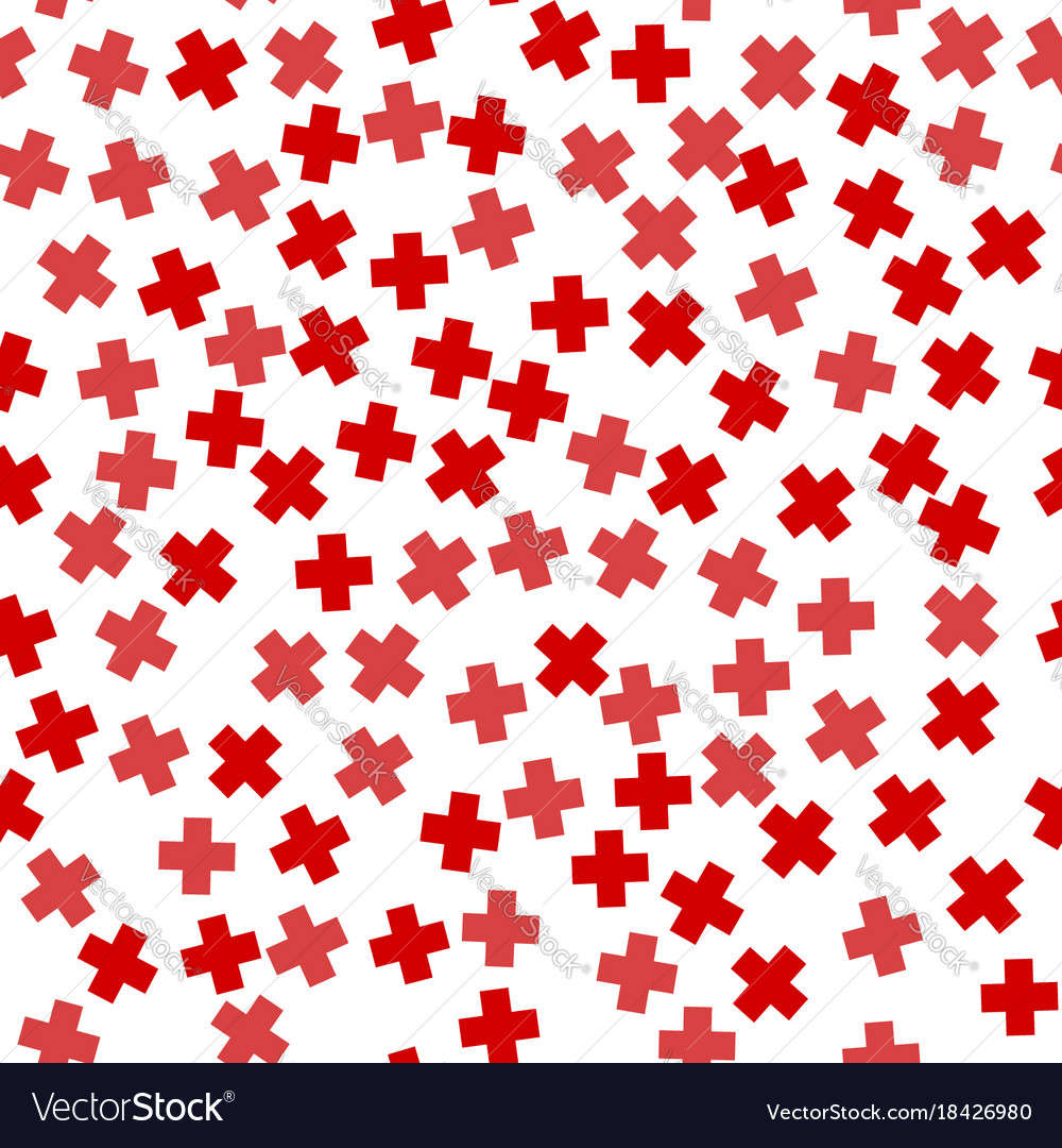Seamless red plus sign pattern