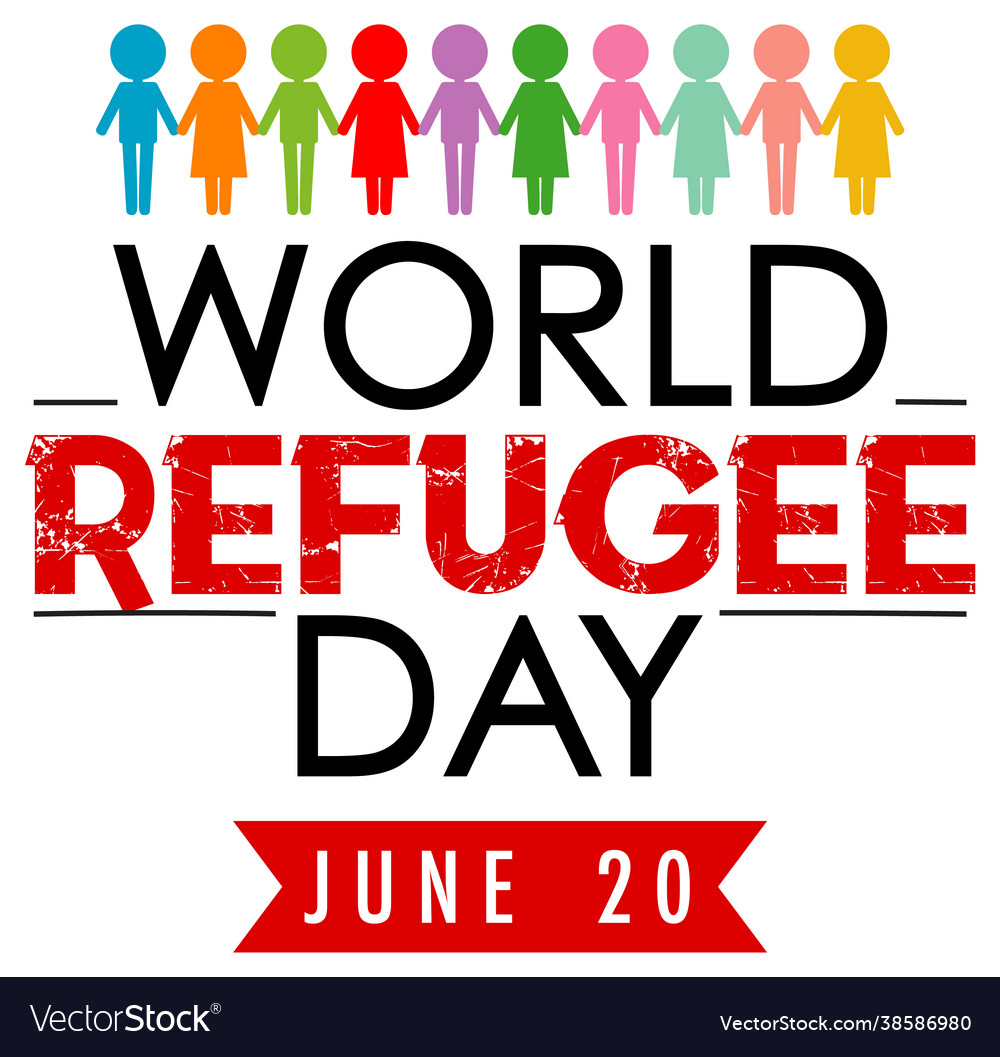 World refugee day banner with different colour Vector Image