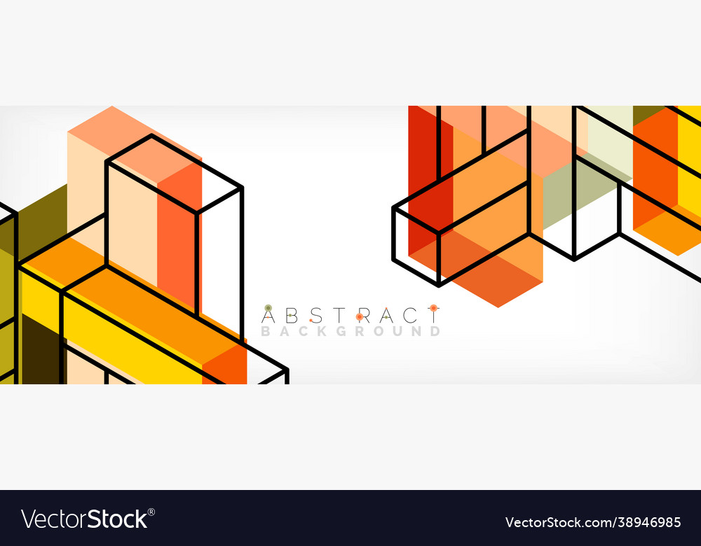 Abstract background 3d cubes cubic elements vector image Abstract background 3d cubes cubic elements