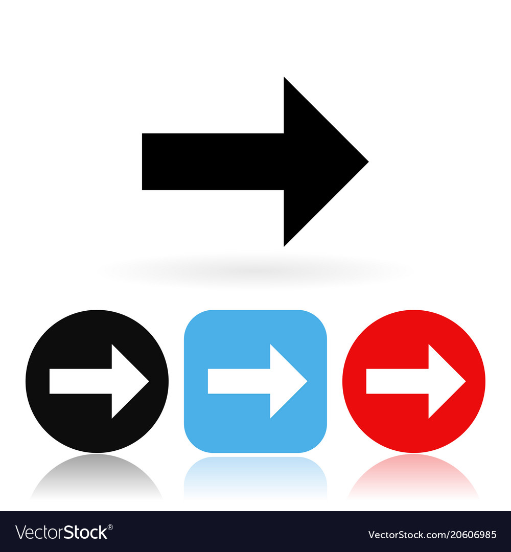 Arrow icons colored with reflection