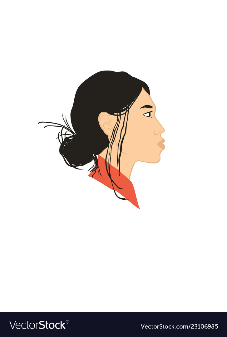 Asian Woman Profile Portrait