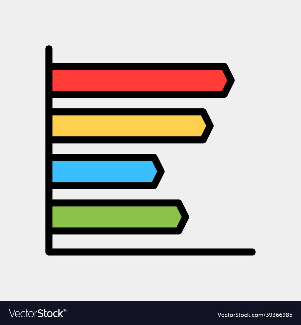 Bar chart icon in filled line style for any vector image Bar chart icon in filled line style for any