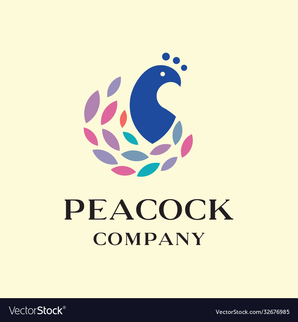 Beauty Peacock Logo Royalty Free Vector Image - Vectorstock