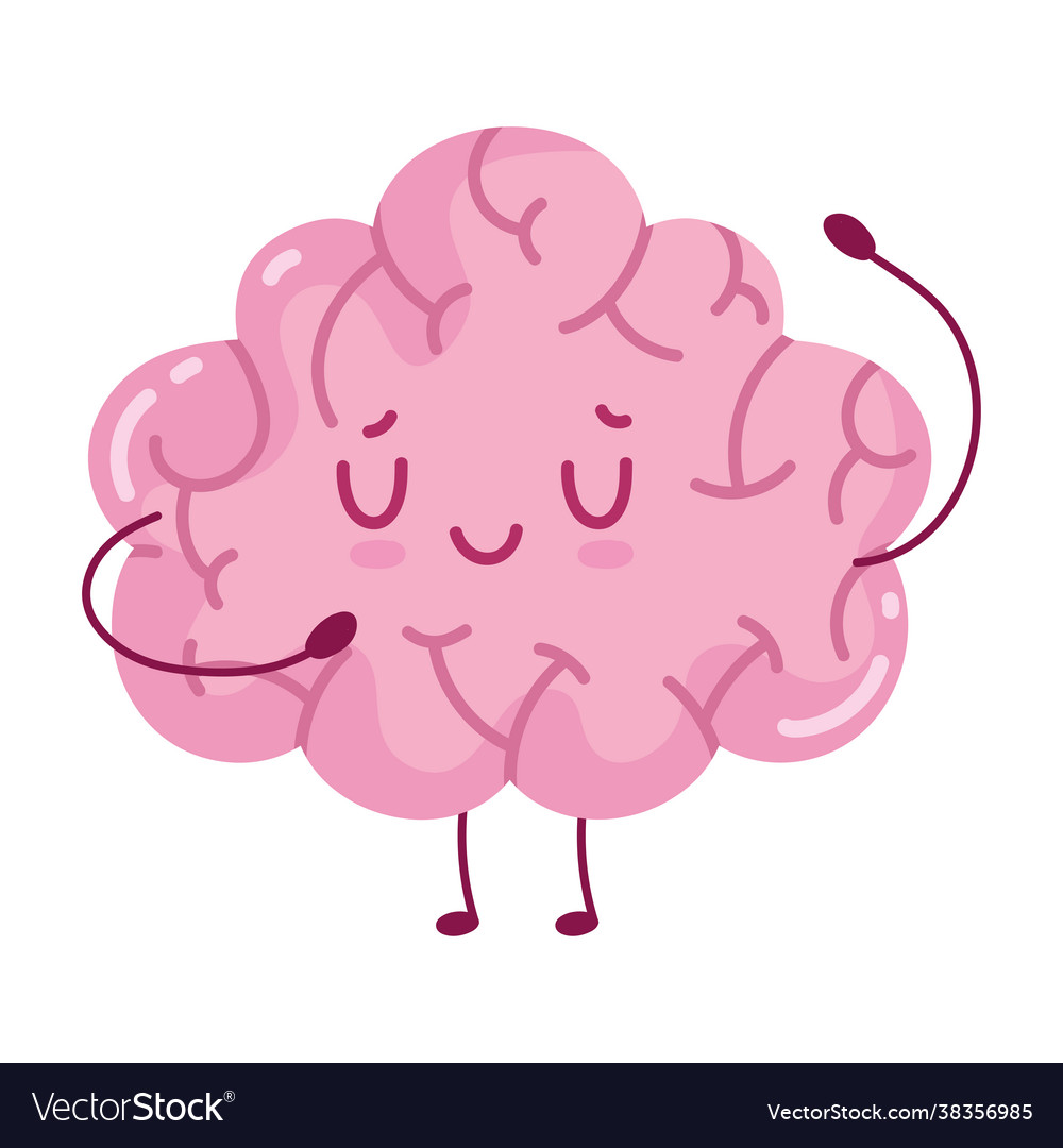 Brain Cute Cartoon Royalty Free Vector Image - Vectorstock