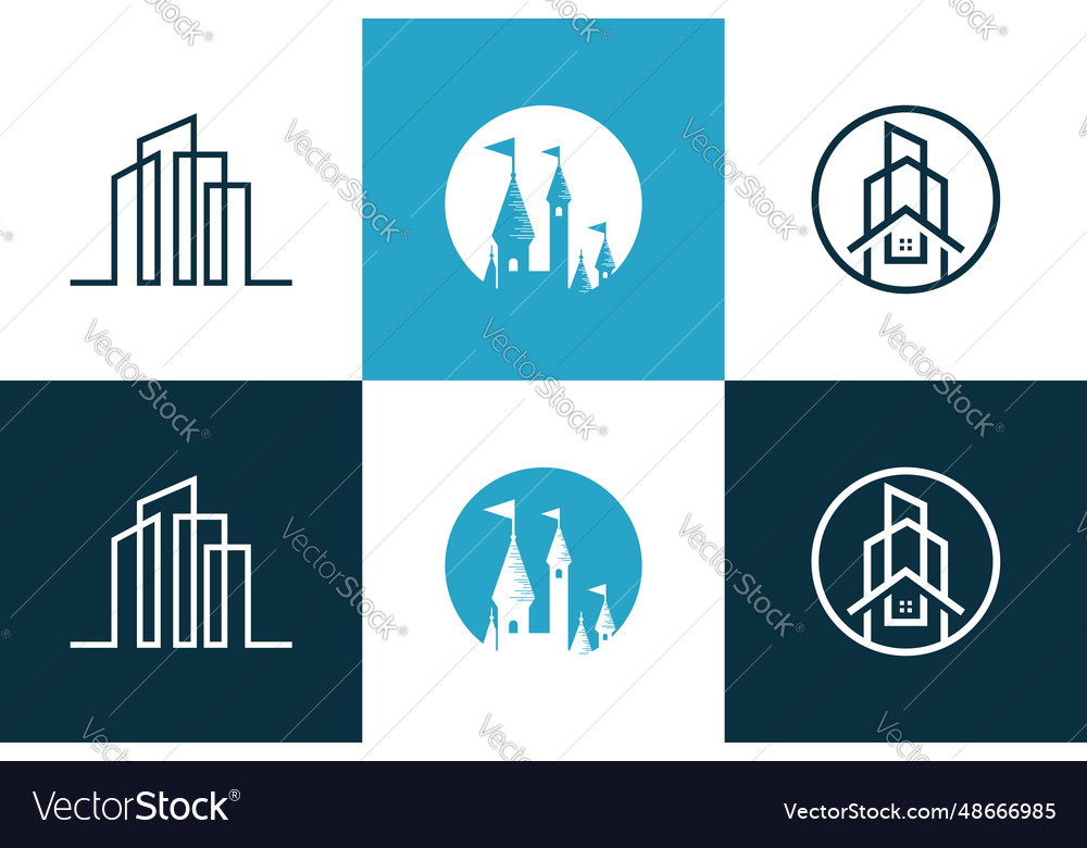 Building logo design element with creative Vector Image Building logo design element with creative