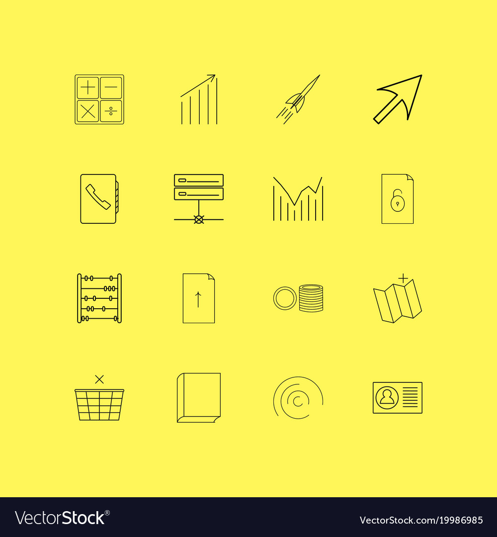 Business linear icon set simple outline icons