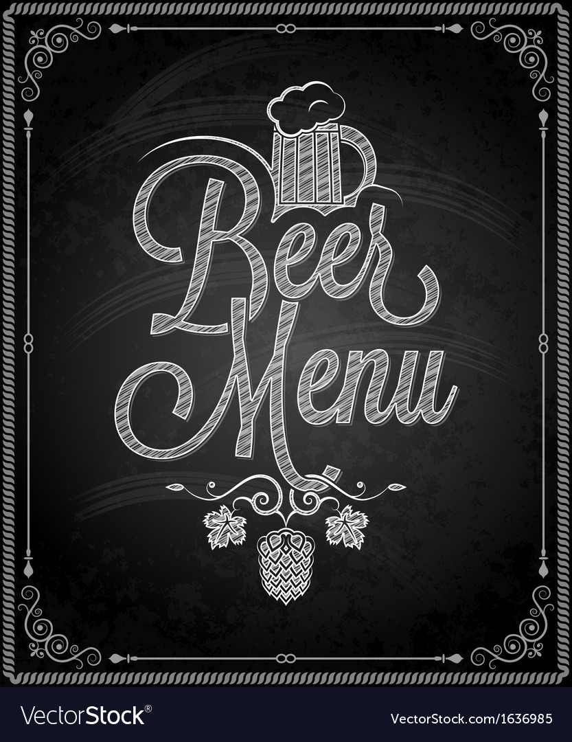 Chalkboard beer Royalty Free Vector Image - VectorStock