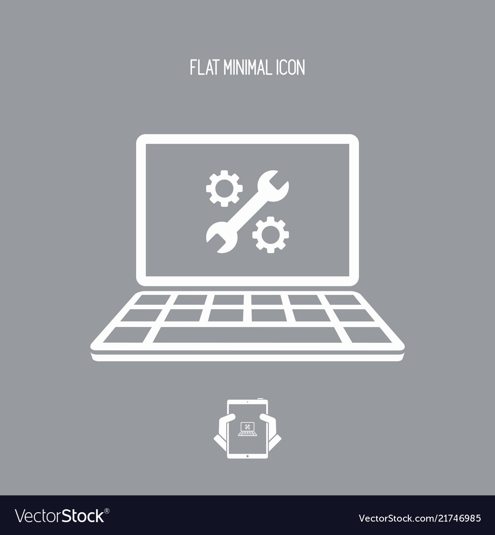 Computer setting - flat icon Vector Image Computer setting - flat icon